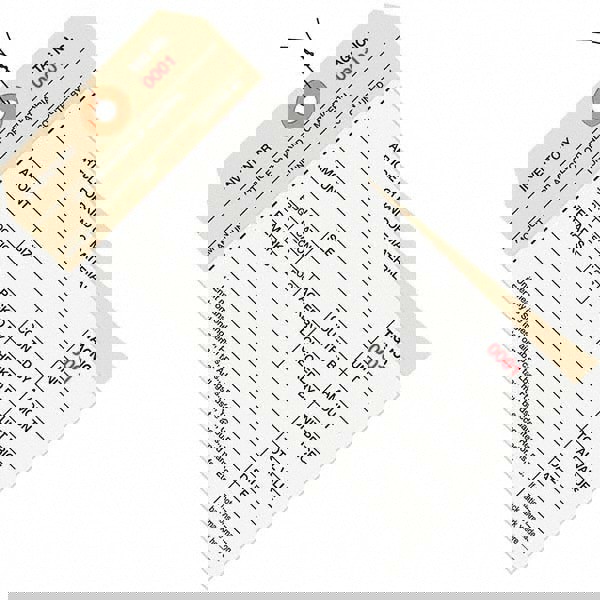 Blank Tag: 6-1/4'' High, Manila & White, Synthetic Paper